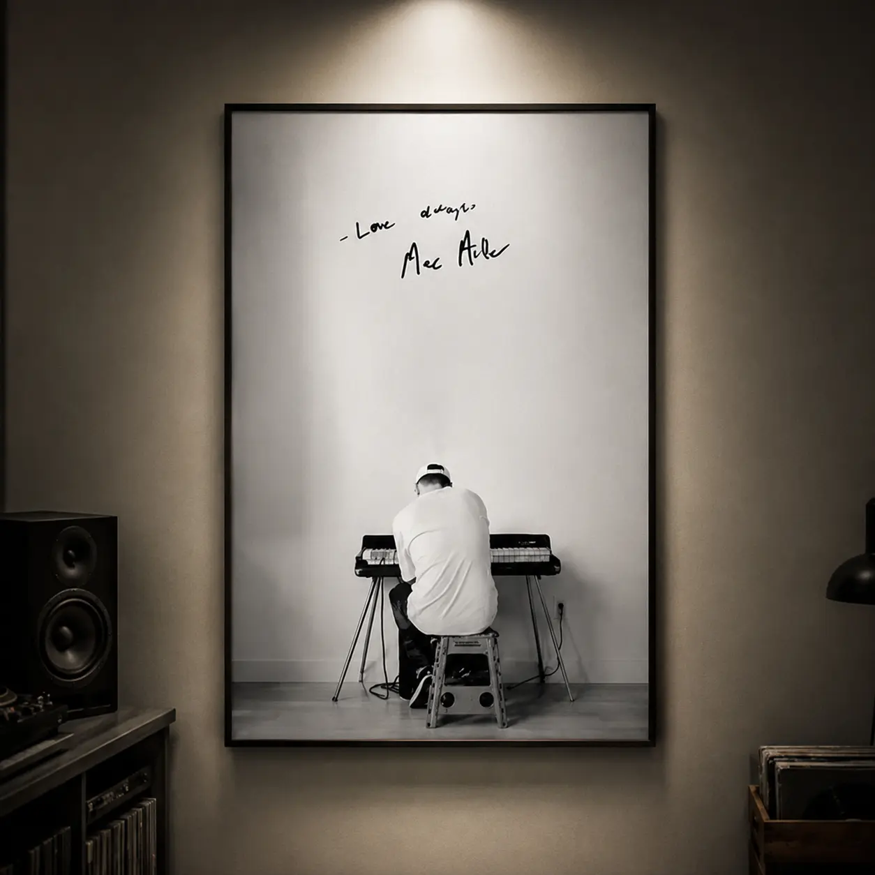 Mac Miller Poster – Love Always Black and White Wall Art Decoration Items Artistic