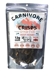Carnivore Crisps Beef Heart, Premium Beef Heart for Cooking and Seasoning, Rich in Protein, Paleo & Keto Friendly, 1.5 oz