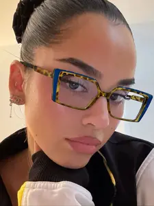 Unisex Tortoiseshell Rectangular Eyeglasses Frame, Leopard Pattern Eyeglasses, High Quality Eyewear, Casual Fashion Glasses for All Seasons, Lightweight Durable Design for Students Daily Use