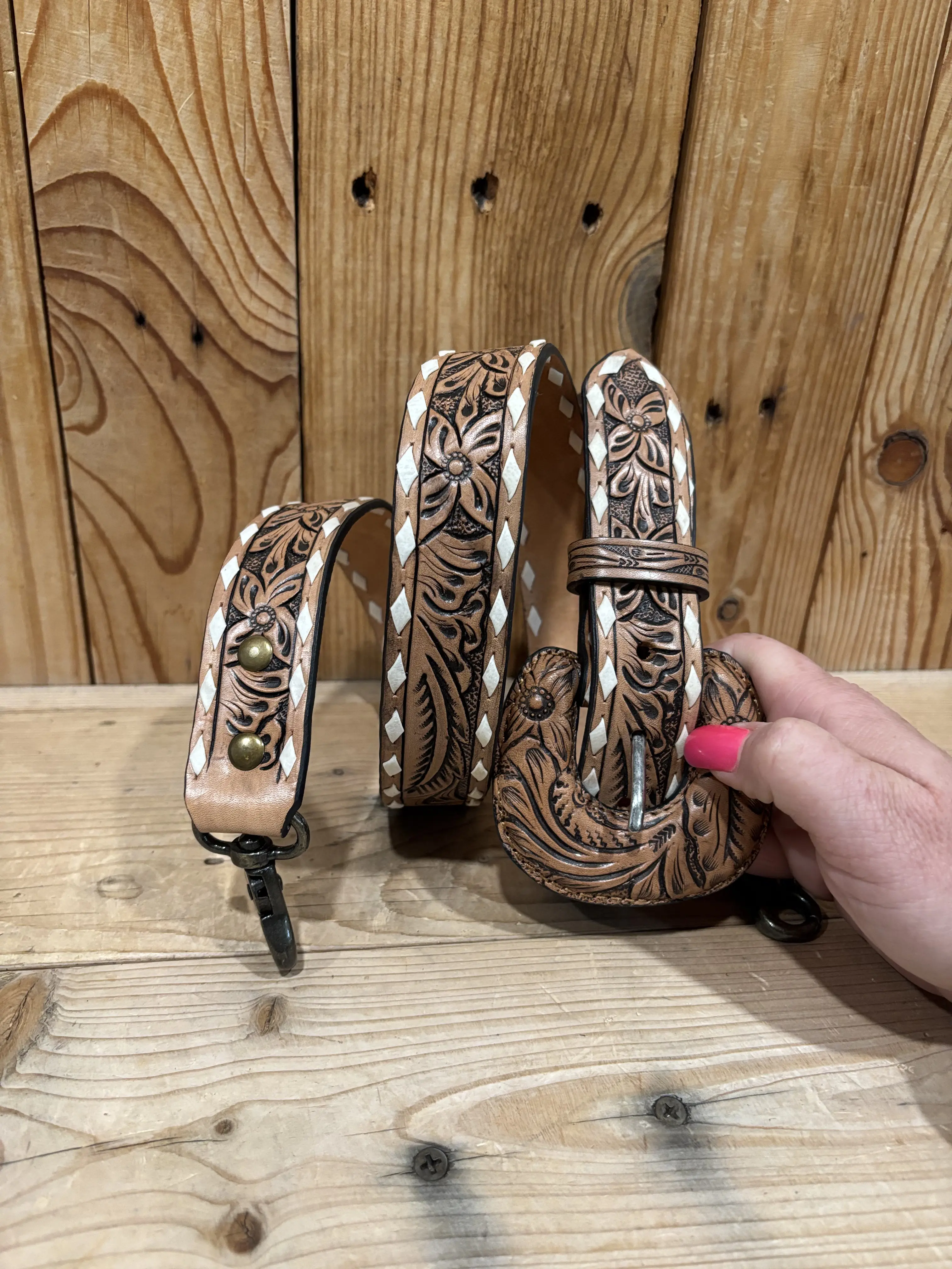 Tooled Leather Adjustable Purse Straps!