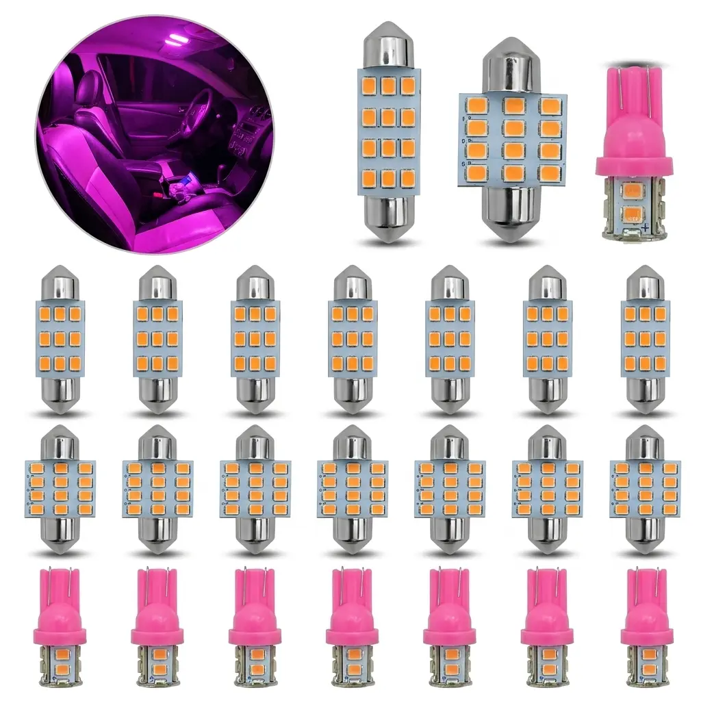 Car LED Bulb, 24 Sets, Compatible with All Vehicles, Wide Range of Applications, Easy Installation, Car Accessories, Ambient Car Light Bulbs