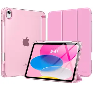 iPad (A16) 11th Generation Case 11 Inch 2025, iPad 10th Generation Case 10.9 Inch 2022 with Pencil Holder, Slim Light Trifold Protective Cover with Hard PC Translucent Back Shell