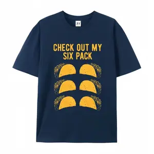 "Check Out My Six Pack" Funny Taco Oversized Cotton T-Shirt, Food Lover Graphic Tee, Comfort Casual Outfit, Perfect Gift For Taco Fans & Foodies, Ideal Everyday Outfit