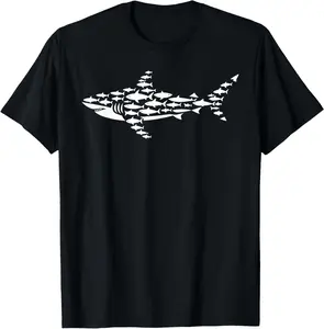 Cool Shark Art for Men Women Kids Boys Girls Shark Lover T-Shirt Pure Cotton Graphic Tees Menswear Top: Gifts for Men & Women