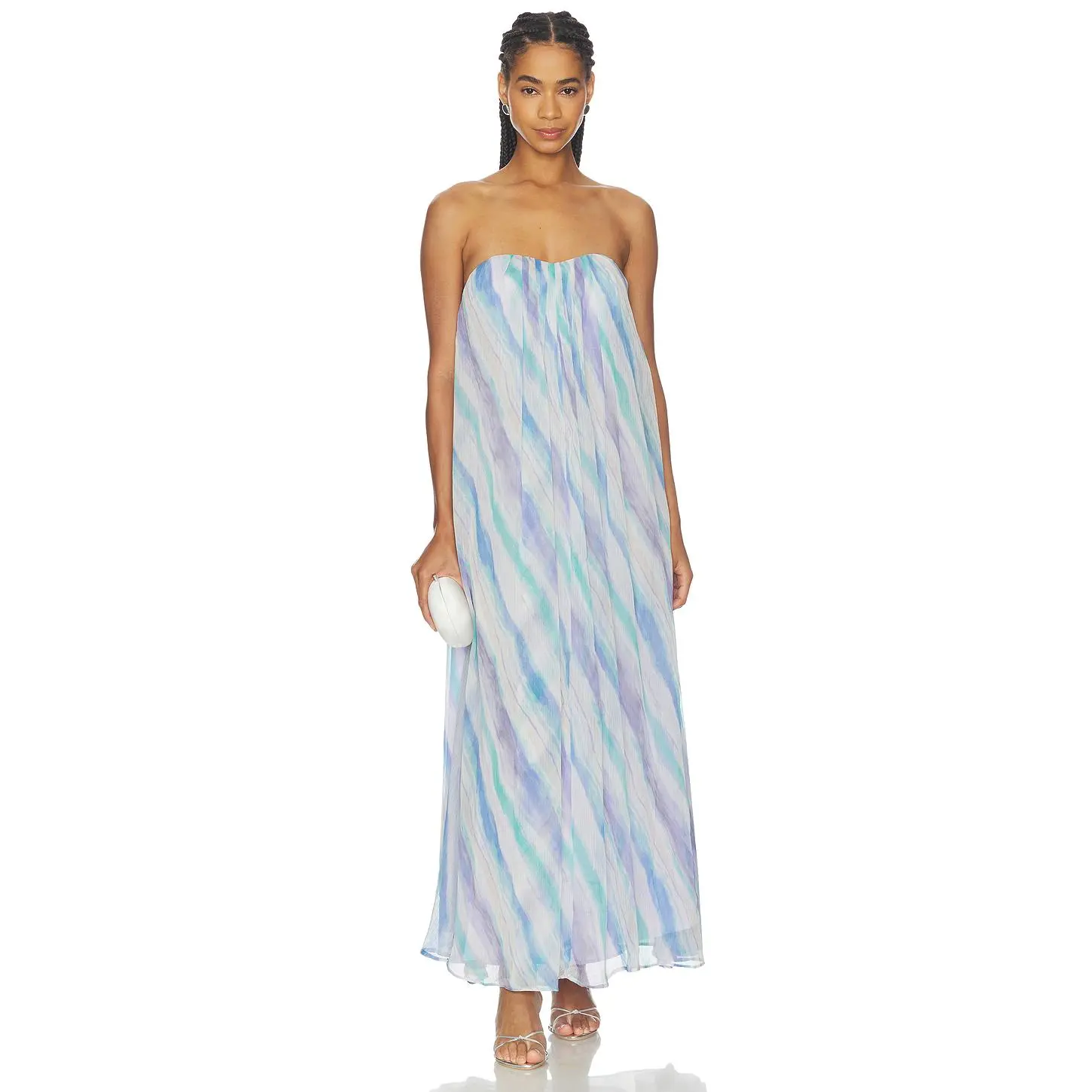 ASTR the Label Aileen Dress in Blue Lilac Stripe