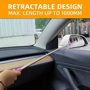 Car Rearview Mirror Wiper,Universal Glass Water Wiper Cleaning Tool for Rainy Foggy Weather , Retractable Car Side Mirror Squeegee with Long Handle, Portable Mini Window Squeegee