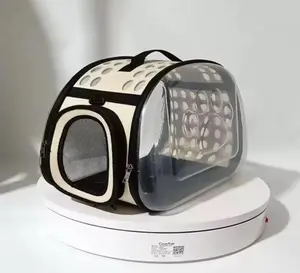 Transparent Pet Travel Bag - Breathable Capsule Cat & Dog Backpack - Stylish Collapsible Pet Carrier for Outdoor Travel, Small Dogs & Cats -