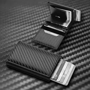Carbon Fiber Pattern Minimalist Wallet, RFID Blocking Card Holder, Slim Card Holder for Men & Women, Birthday Gift