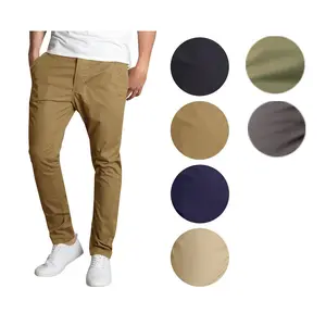 Men's Slim Fit Cotton Stretch Fabric Casual Chino Pants Menswear Trouser Stretchy