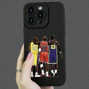 Basketball Player Pattern Phone Case, Creative Phone Protector Cover, Fashion Mobile Phone Accessories Compatible with iPhone Series, Protective