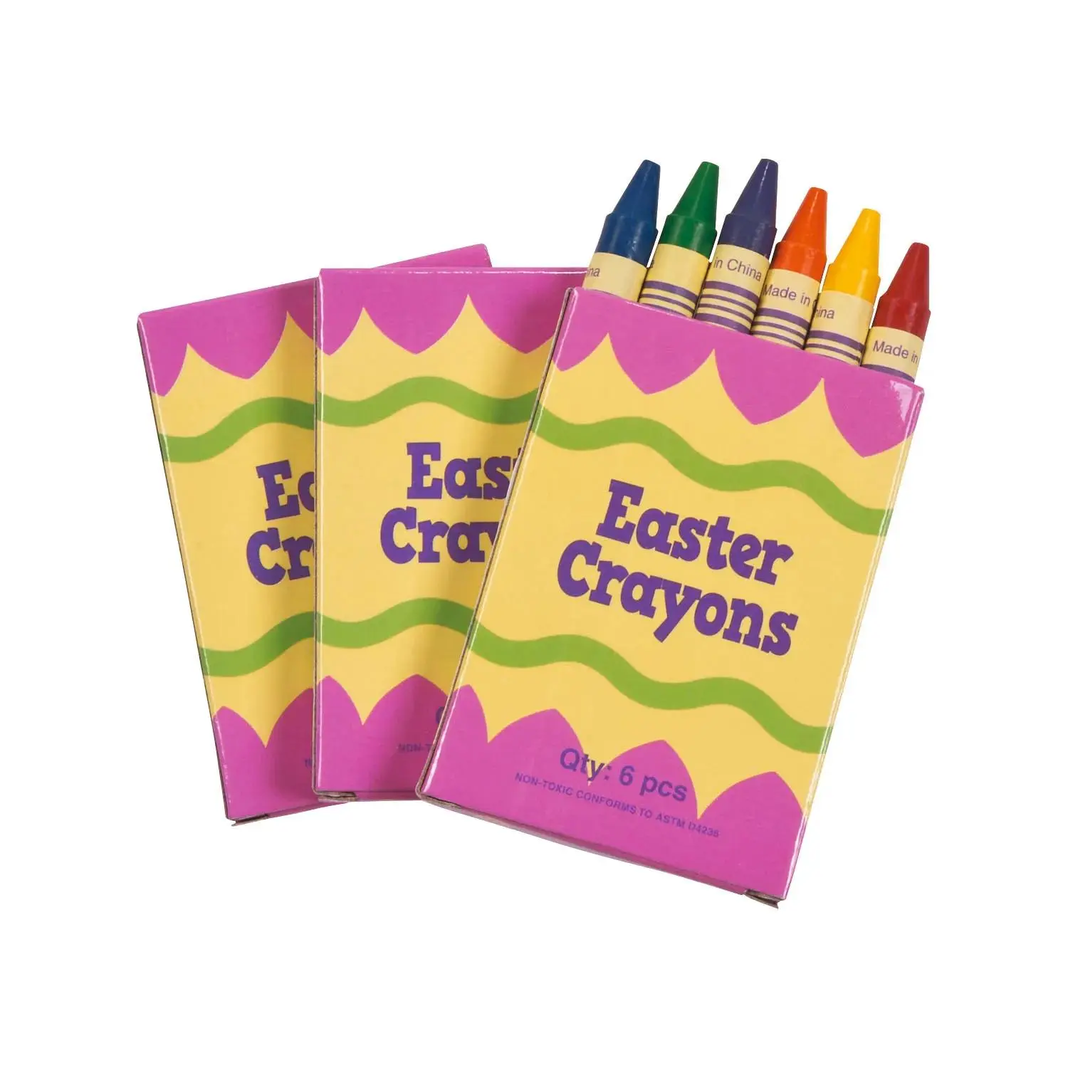Vibrant Easter Crayons - 48 Boxes with 6 Colors Each
