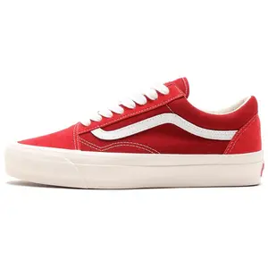 Vans Premium Old Skool Low-Top Skate Shoes for Men and Women in Red - Durable, Comfortable, and Versatile Trending Shoes, House White Official Shoes to Get / Maison Mihara