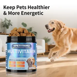 Dog Multivitamin Chewable Vitamins & Supplements for Hip Joints Skin Coat Omega 3 Fish Oil for Senior & Puppy Dogs Chicken Flavor 120ct