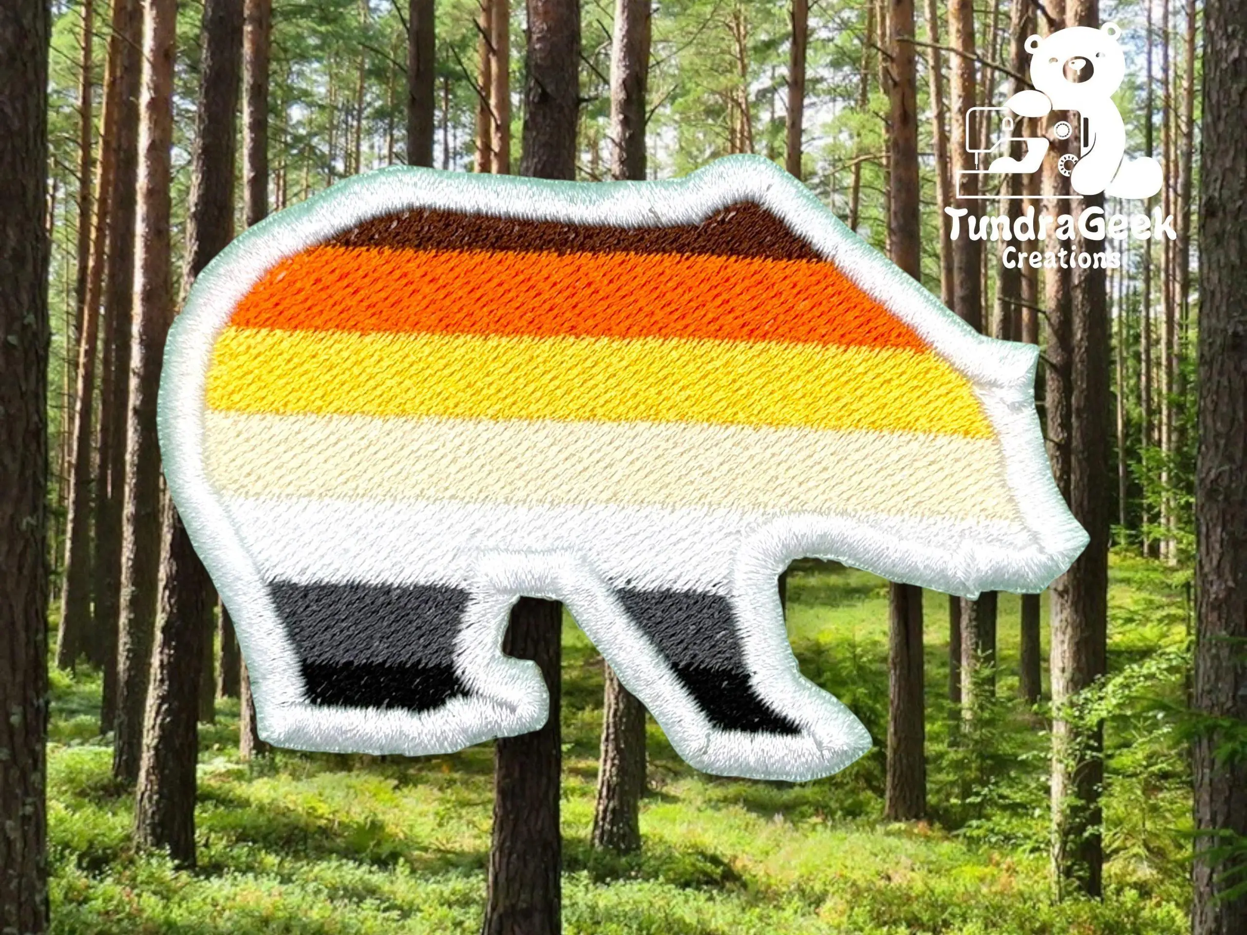 Bear-Shaped Bear Pride Embroidered Patch