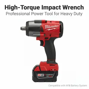 Milwaukee M18 FMTIWF12 18V 1/2-inch 1000NM High Torque Impact Wrench,Dual Speed And Four Impact Level Adjustment,And Stable Impact Performance,Mainly Used In Mechanical Repair,Steel Structure Assembly And Daily Bolt Dismounting Operation professional tool