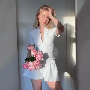 Women's Short Sleeve Zip Up Romper - Corset Waist Flare Shorts Jumpsuit Slim Fit Bodycon Playsuit Casual Athletic Workout One Piece Outfit Multi Colors
