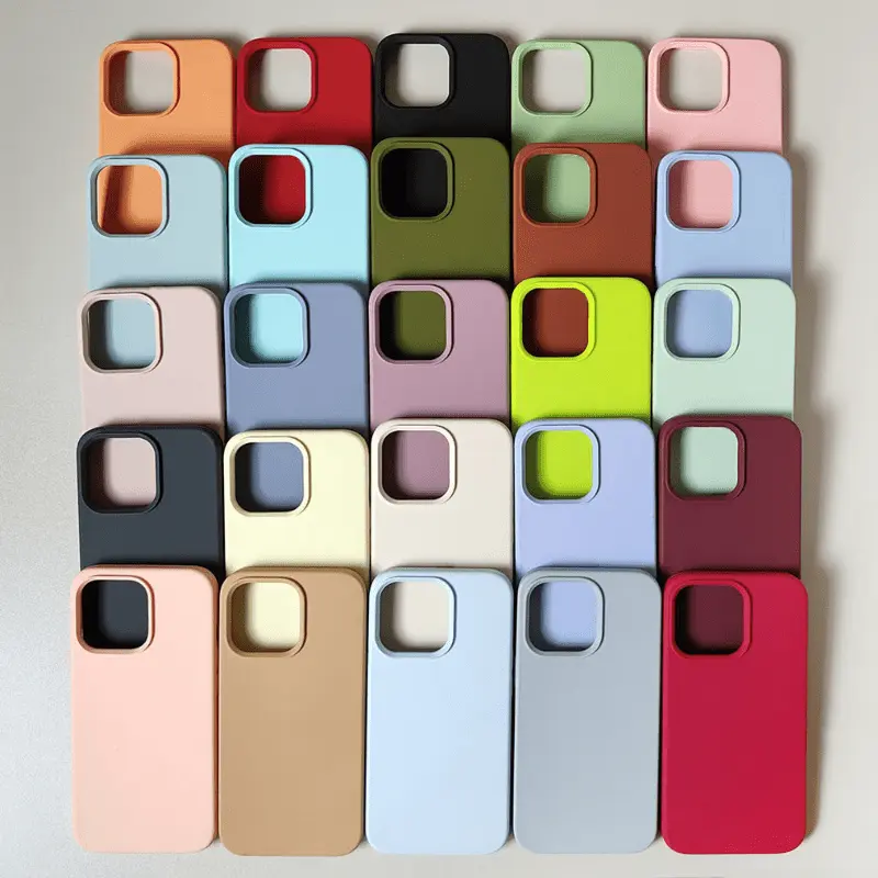 Liquid Silicone Smartphone Case for iPhone 15 Pro Max - Shockproof, Full-Body Durable Protection Accessory Compatible with iPhone 17/16/15/14 Plus/14 Pro/13/12, Candy-Colored