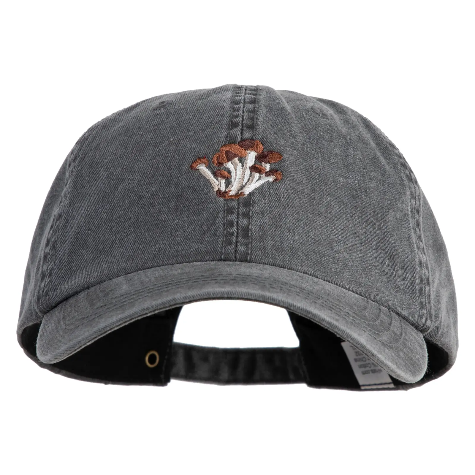 Cluster Mushroom Embroidered Big Size Washed Pigment Dyed Cap
