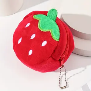 Women's Lightweight Fashion Strawberry Wallet Coin Purse Storage Bag, Perfect Birthday Gift, Cute Plush Design, Ideal for Daily Use