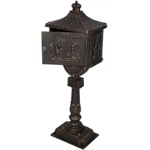 Rust-Proof Cast Aluminum Mailbox, Bronze Cast Metal Postal Box with Lock, Easy-Install Door Lock, Large-Size for Mail Delivery