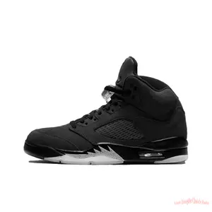 Black Suede Upper High-Top Retro Basketball Shoes with Sawtooth Midsole Details
