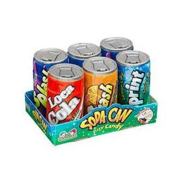 ThayerKidsmania Soda Can Fizzy Candies, 12-Count Sweet Flavor Treat, Ideal for Parties, Ambient Storage Snack