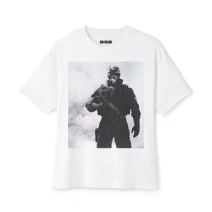 Unisex Oversized Boxy Tee - 100% Airlume Combed and Ring-Spun Cotton, Relaxed Fit, Drop Shoulder, Casual Style, Machine Washable - Fabric