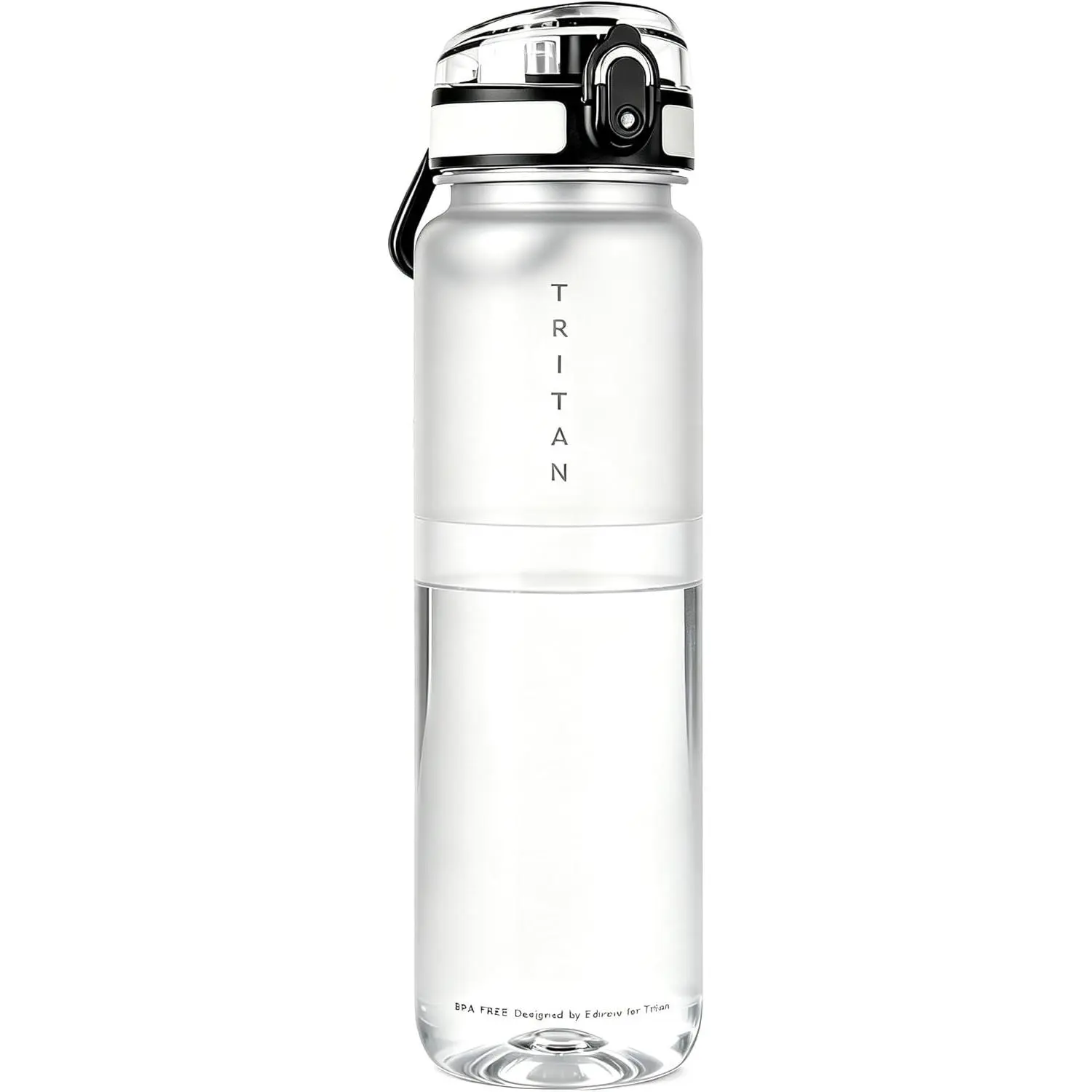 32oz Clear Tritan Water Bottle with Chug Lid | Frosted & BPA-Free, Leakproof, Wide Mouth, Portable Sports Water Bottle for Gym, Office, Travel, Outdoor (Clean)