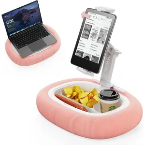 Tablet Kindle Pillow Stand Holder Free Adjustment with 3 Divided Trays Fit 4''-13'' Phone Kindle iPad Holder Stand Ultra  for Bed Soft Plus Fabric Dust Cover Lap Desk Kindle Accessories