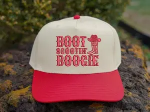 Embroidered Boot Scootin' Boogie Country Music Fan Western Rodeo Two Tone Baseball Cap Custom Thread Color