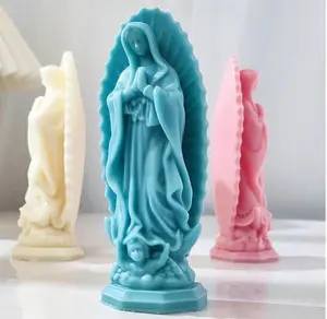 Virgin Mary Candles. 3 different color. Small