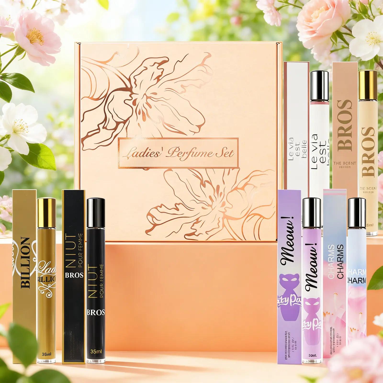 6 Pack Perfume Gift Set for Women, Long-Lasting Fresh Scent Assortment, Portable Mini Travel Fragrances, 7.1oz Total, Multi-Pack