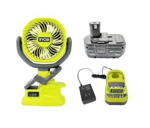 PCF02 18-Volt Cordless 4 in. Clamp Fan Kit with 4Ah Battery & Charger