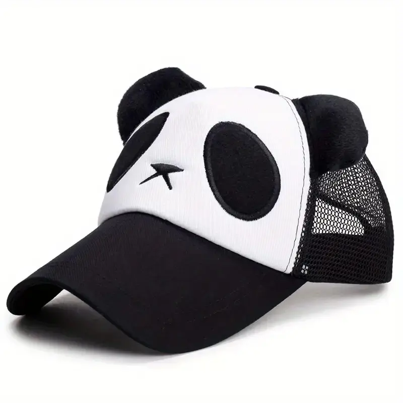 Mesh Panda Baseball Cap Adjustable Kids/Adult Breathable Summer Sun Hat Snapback