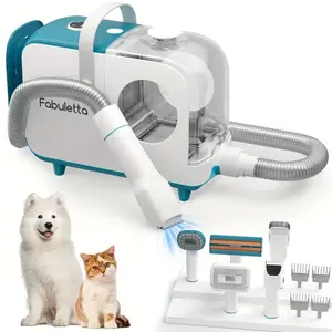 Dog grooming kit, 6 in 1 professional grooming vacuum cleaner picks up 99% of pet hair, 2.6 L hair collection cup for cutting pet hair, cleaning, low noise vacuum cleaner for dogs and cats