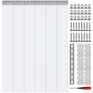 VEVOR Strip Curtain, TikTokShopBlackFriday, 84" Height x 38" Width, 0.08" Thickness, 6PCS Clear PVC Strip Door Curtain, Freezer Curtain, Plastic Door Strips for Walk in Freezers, Coolers & Warehouse Doors, with 50% Overlap