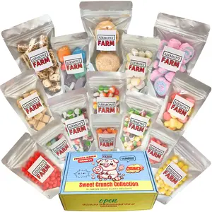 Freeze Dried Candy Variety Pack Set 15 Different Candy Delights Gift Set Assortment Box - Sweet Crunch Collection