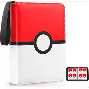 VELVETODS Card Binder 4 Pocket, Trading Card Holder Fits 400 Cards With 50 Removable Sleeves, Portable Collection Card Ablum, Game Card Case book