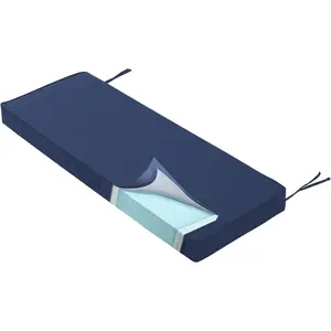 Outdoor Bench Cushion 4 inches Memory   Patio Furniture Bench Cushion Porch Swing Cushion with Handle and Adjustable Strap, 36 x 18 Inch Navy