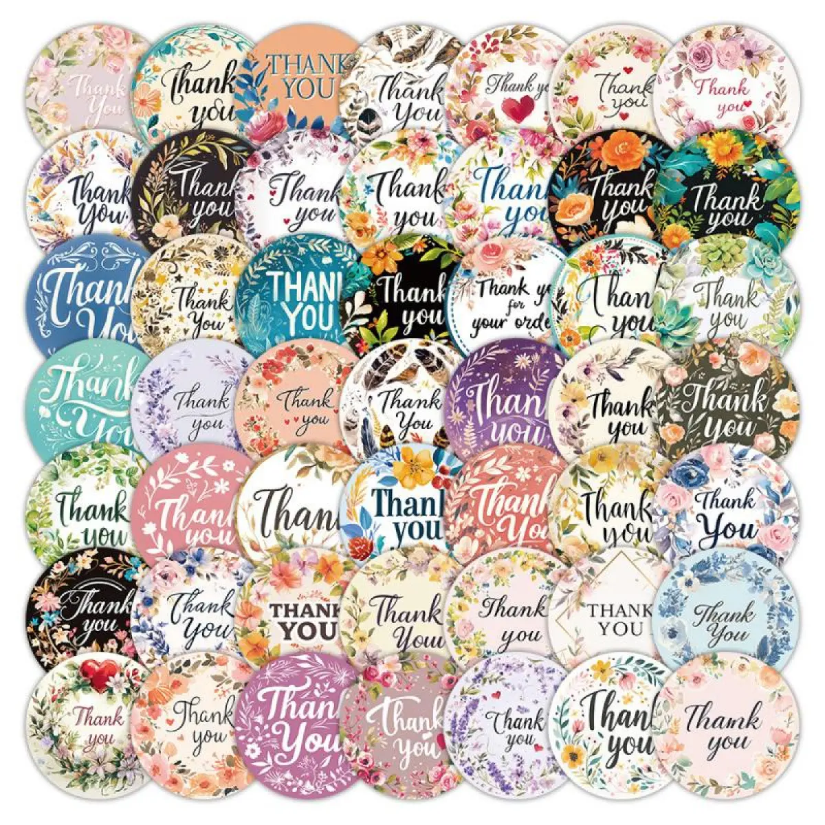 Retro Style Waterproof Thank You Graffiti Stickers (162 Sheets) - Office Stationery Accessories for Mobile Phones, Helmets, Suitcases