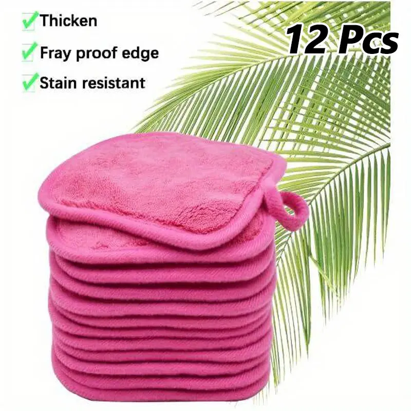 12-Pack Makeup Remover Wipes, Reusable Microfiber Cleaning Towels with Lanyard, Soft Quick-Dry Face Cloths, Facial Cleansing Wipes, Makeup Removal Wipes, Make Up Remover Wipes For Face, Ideal Gift Item