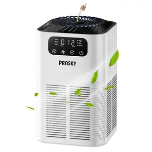 Air Purifiers for Home, Prasky Air Purifier for Home Large Room Up to 1076Ft², H13 True HEPA Air Filter with Fragrance Sponge, 25dB Quiet Air Purifiers for Bedroom Smoke Pet Dander Dust Pollen Odor, Household Appliances