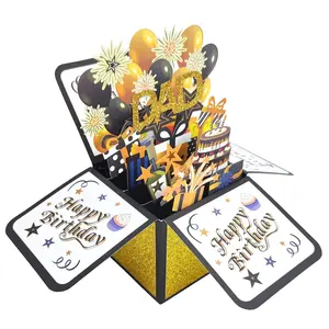 Cool Mens Birthday Gifts for Dad, Happy Daddy Birthday 3D Card from Daughter Son, Funny 40th 50th 60th 70th 80th Birthday Decorations for Father