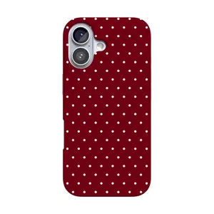 Casely iPhone 17 Case | On the Dot | Maroon Polka Dot | Compatible with MagSafe | Classic Ultra Thin Design