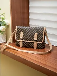 Fashion Classic European Style Printed Shoulder Bag, Large Capacity Vintage Crossbody Bag, Simple Design Versatile Women's Commuter Bag