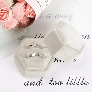 Hexagonal Ring Box, Solid Color Wedding Ring Storage Box with Lid, Wedding Party Decoration Supplies