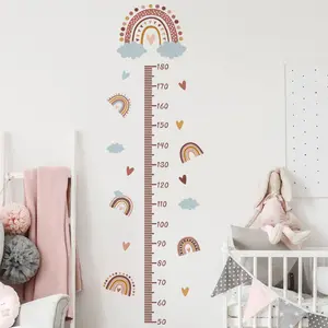 Rainbow Pattern Height Measurement Wall Sticker, Cute Height Measurement Wall Decal, Decorative Wall Sticker, Wall Decor for Home Baby Room