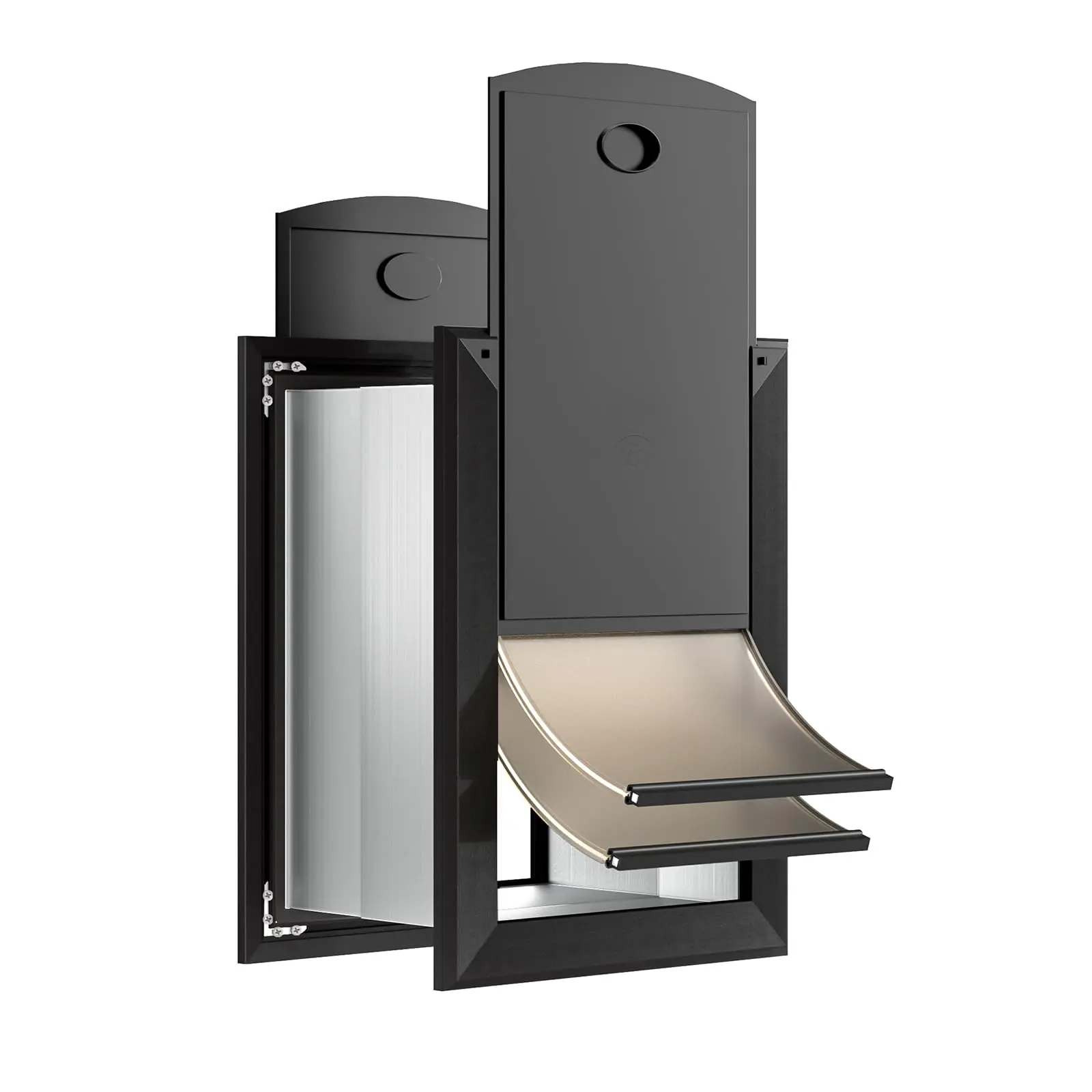 Heavy Duty XLarge Dog Door for Wall, Energy Efficient Dog Door, Aluminum Frame, Telescoping Tunnel, Double Magnetic Flaps, 2 Sliding Lock Panels, Easy to Install