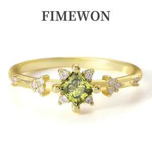 Fimewon moss agate ring Promise Rings for Her 18K Gold Plated Dainty Vintage Peridot Ring Engagement Non Tarnish Accessories for Women Valentines Gifts for Girlfriend engagement rings marquise engagement rings toe rings signet ring