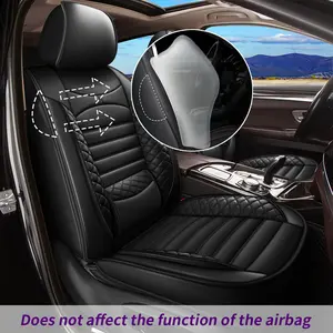 AOMSAZTO Faux Leather Car Seat Covers Full Set - Automotive 5-Seat Interior Vehicle Car Accessories for Chevrolet Silverado 1500 (2007-2023) with Faux Leather Material, Truck, Car Seat Protectors, Leather Seats Cover fathersdaygift